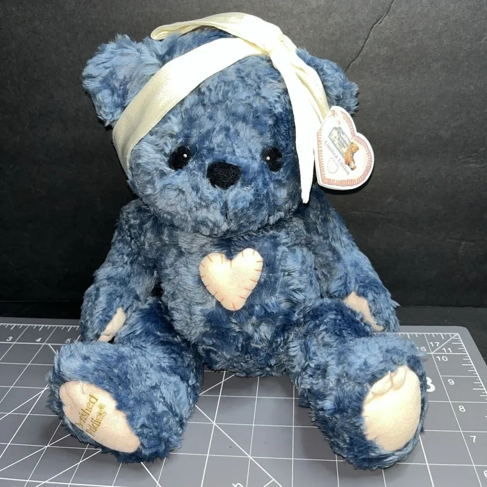 Cherished Teddies Limited Edition Blue Enesco Weighted Stuffed Plush Toy VTG